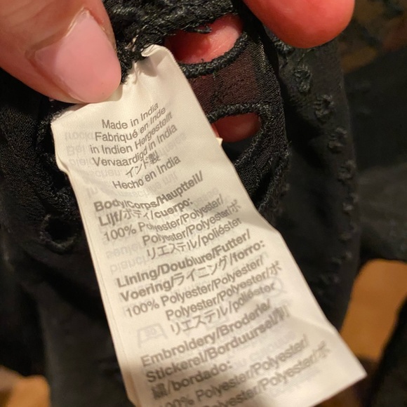 J. Crew NWT Embroidered Black Blouse with Cami Long Sleeve - Picture 5 of 6